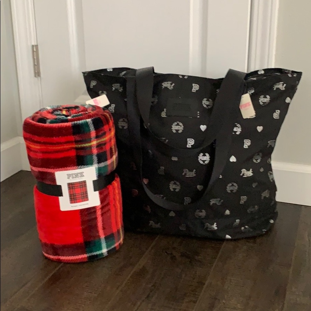 VS Pink Tote & Blanket NWT